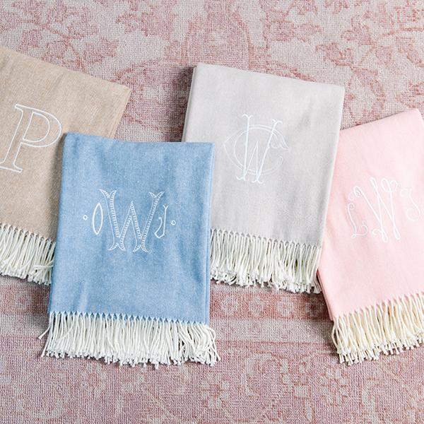 Herringbone Throw in Chambray
