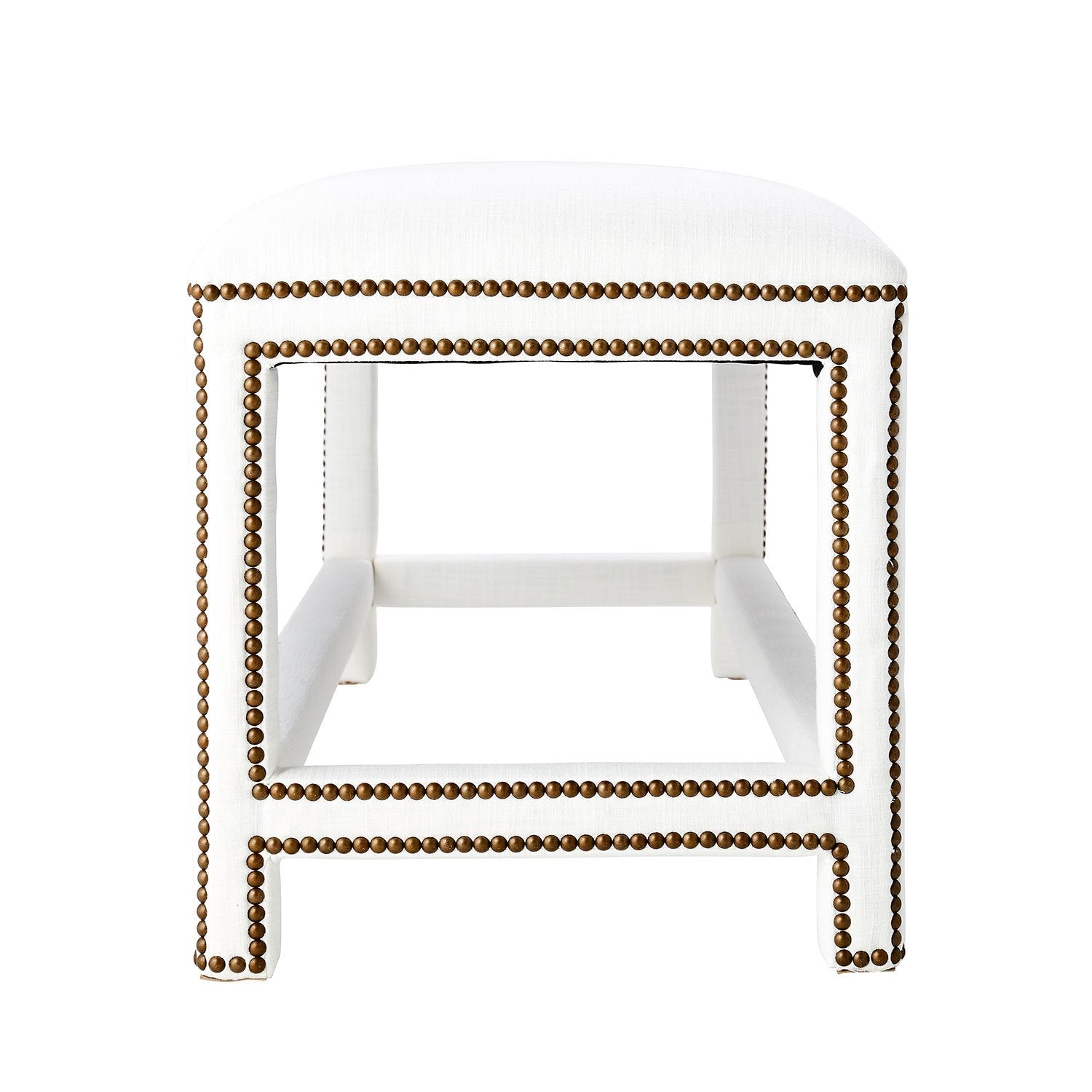 Side of Anna Broad Stripe White Bench