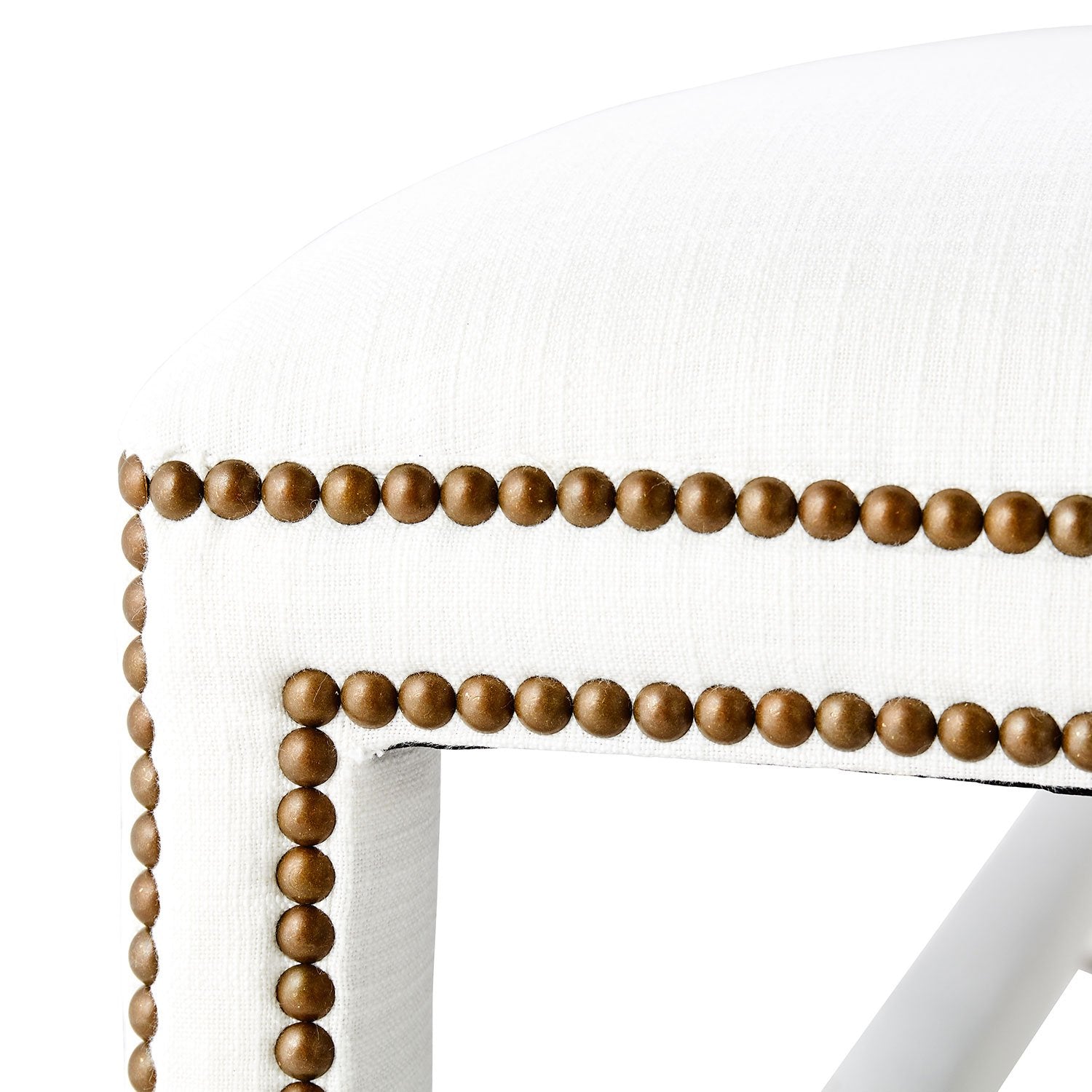 Brass Nailhead Accent on Anna Broad Stripe Bench