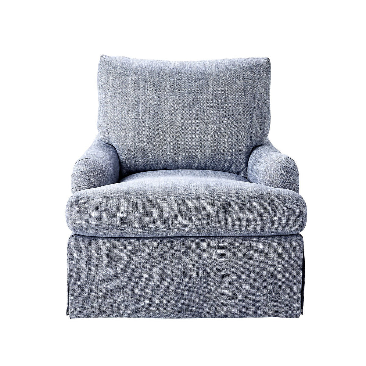 Ashton Swivel Rocker with Traditional English Rolled Arm in Royal Stone Blue