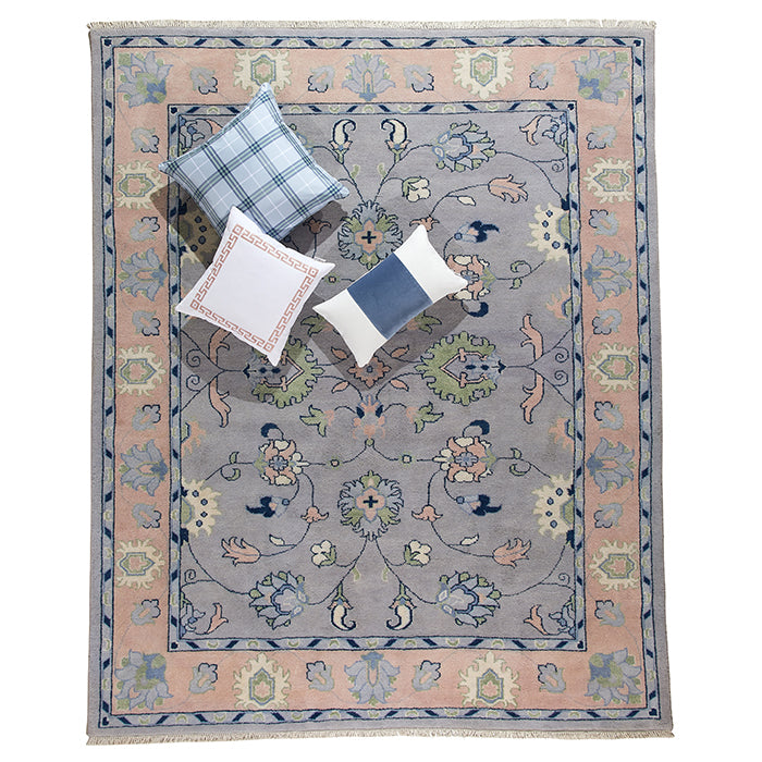 Lavender Athena Rug with Coordinating Pillows