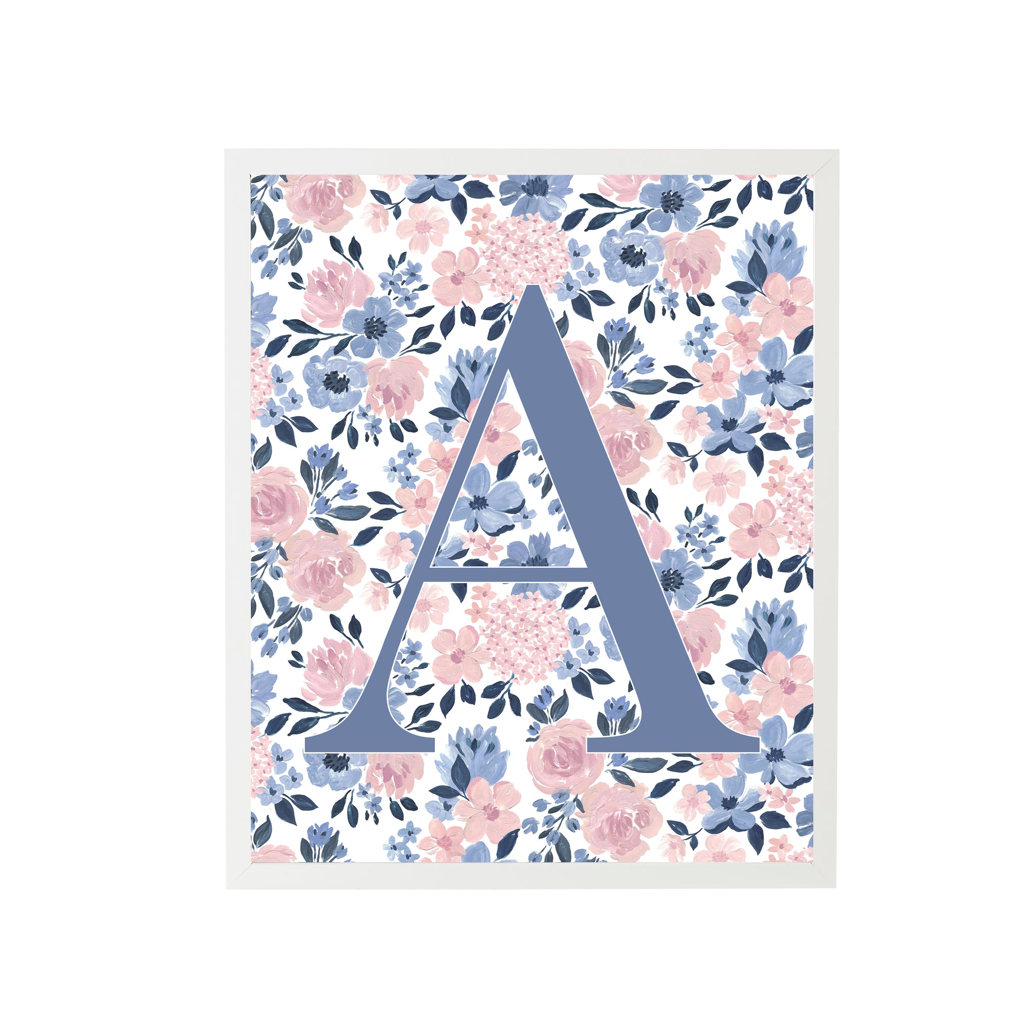 Ava Rose Letter A Nursery Art Print