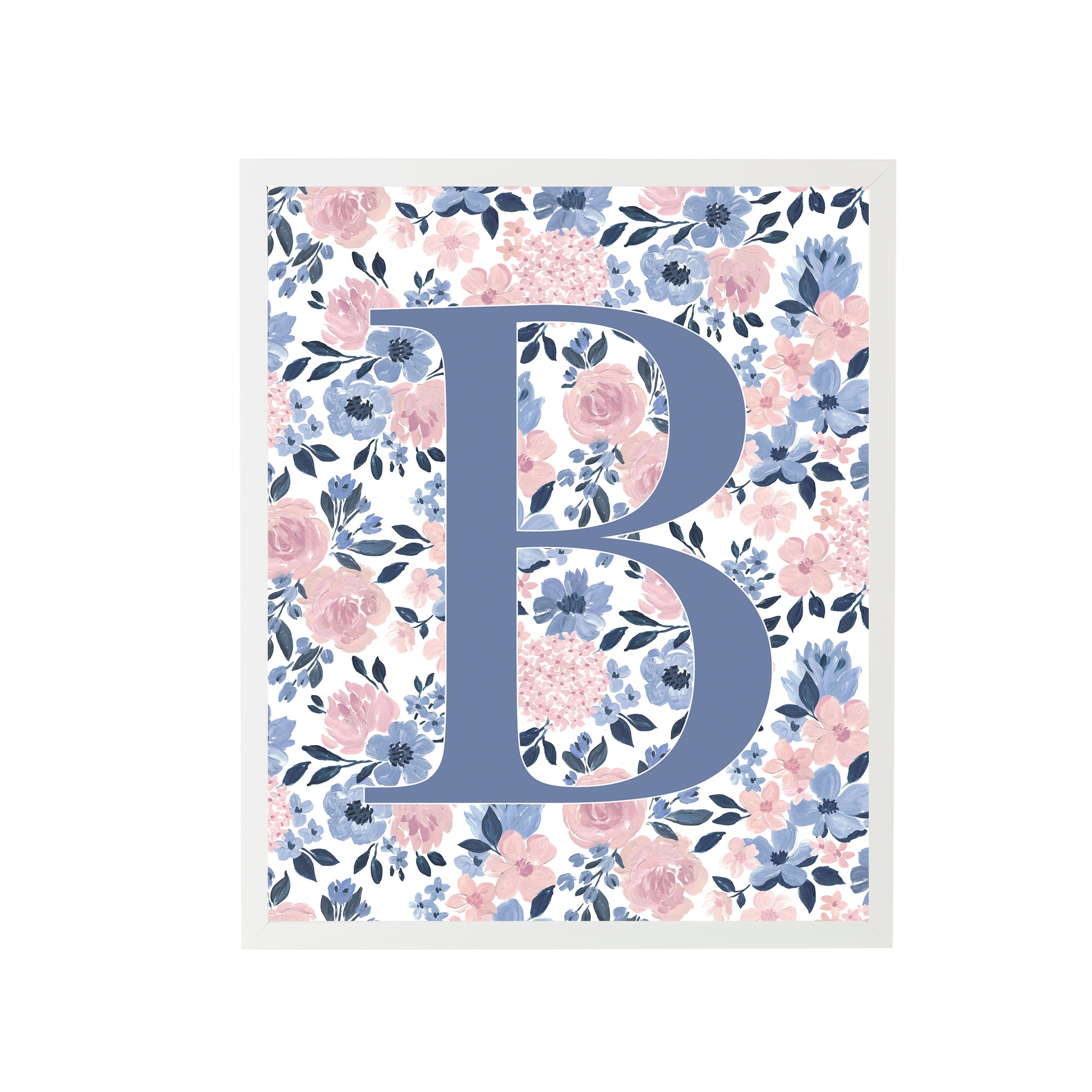 Ava Rose Letter B Floral Art Print
