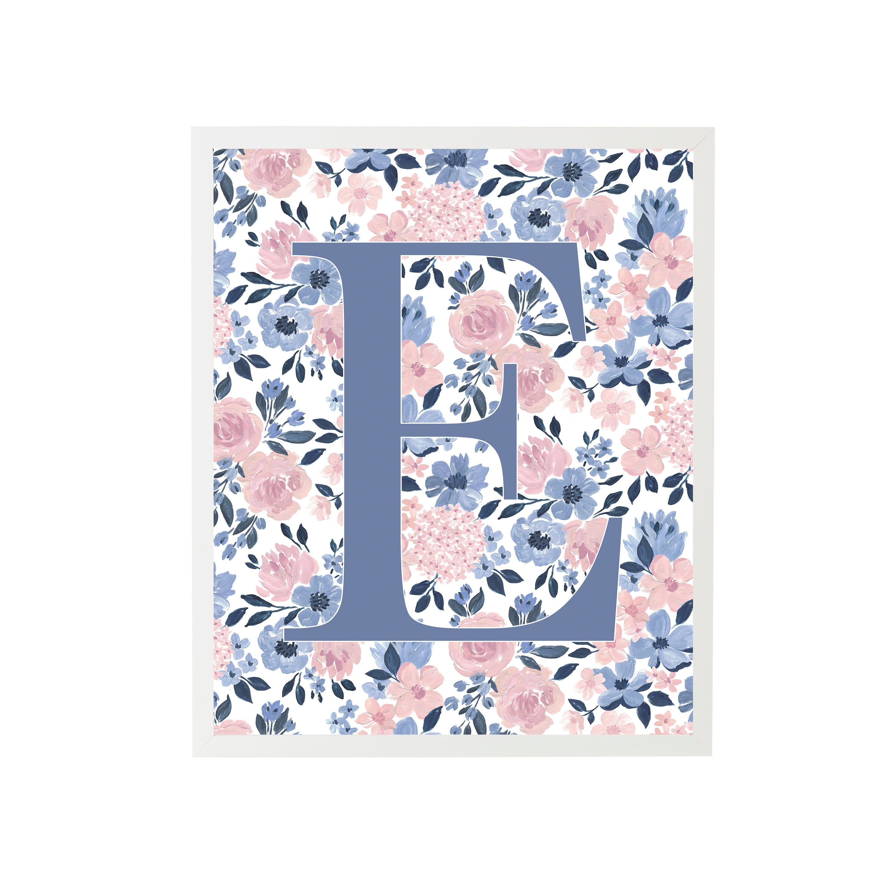 Ava Rose Letter E Nursery Art Print