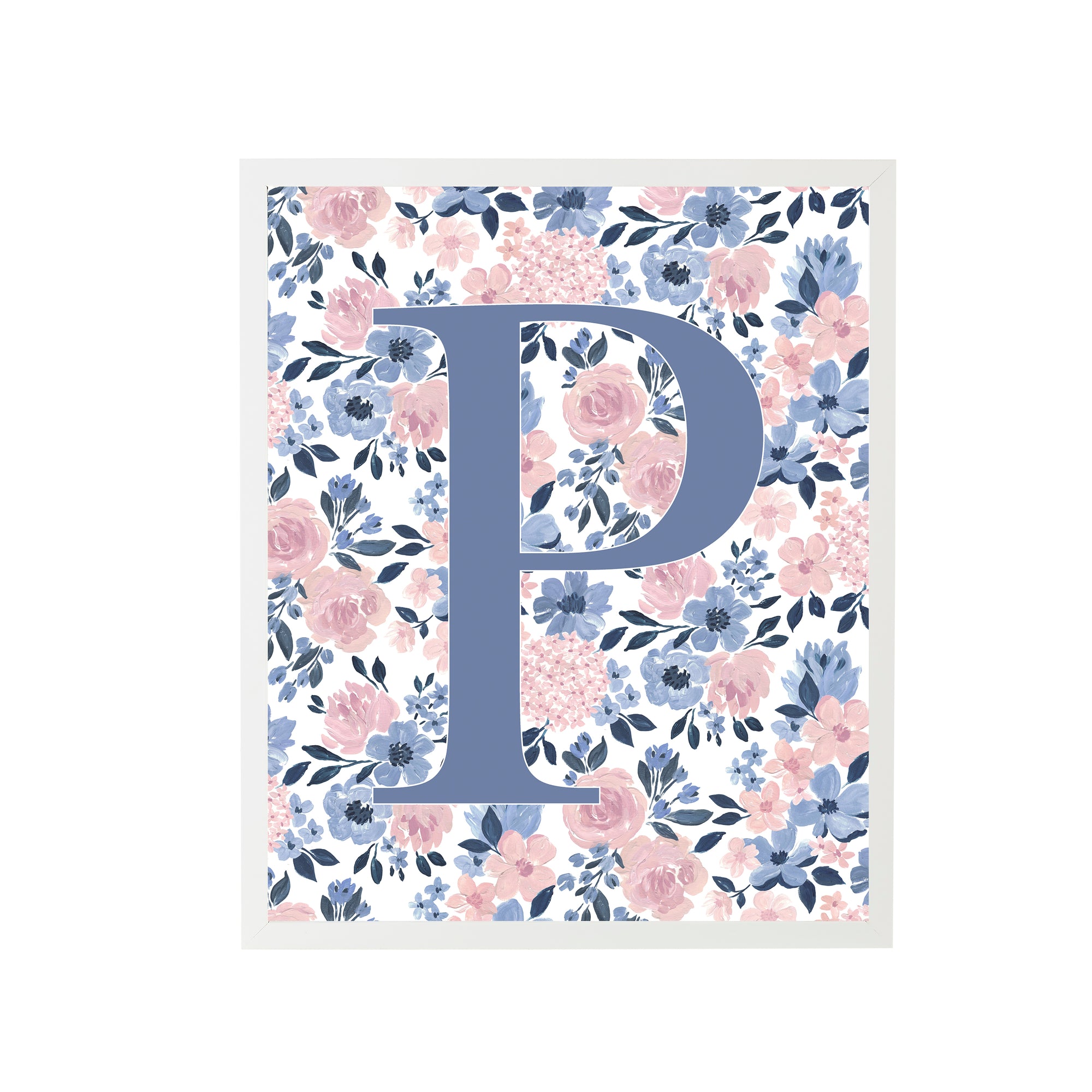 Ava Rose Letter "P" Nursery Art Print