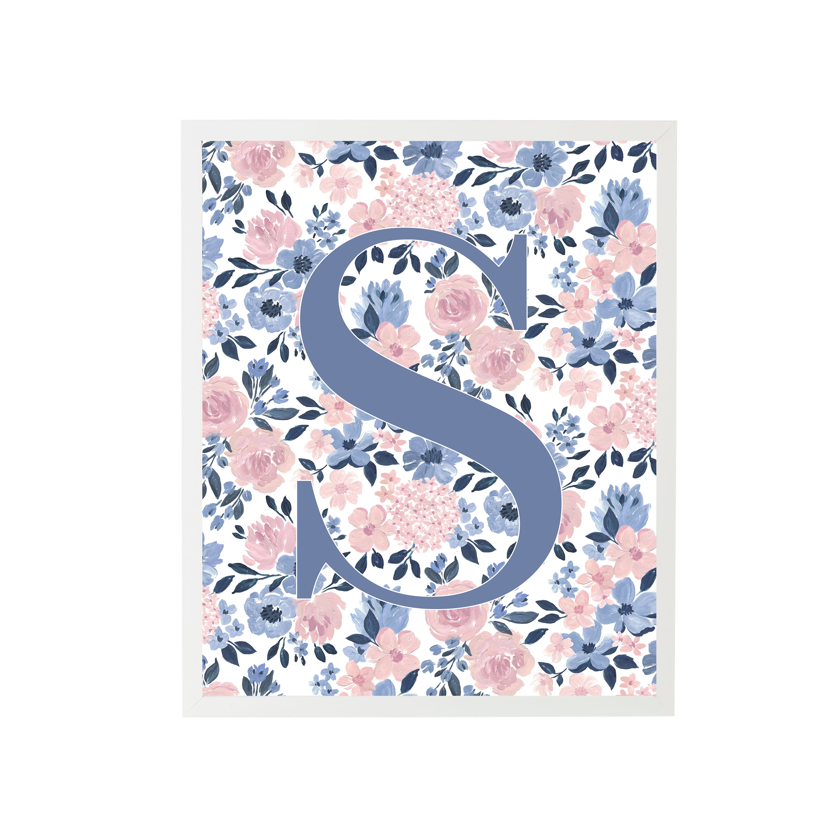 Ava Rose Letter S Print for Nursery Decor