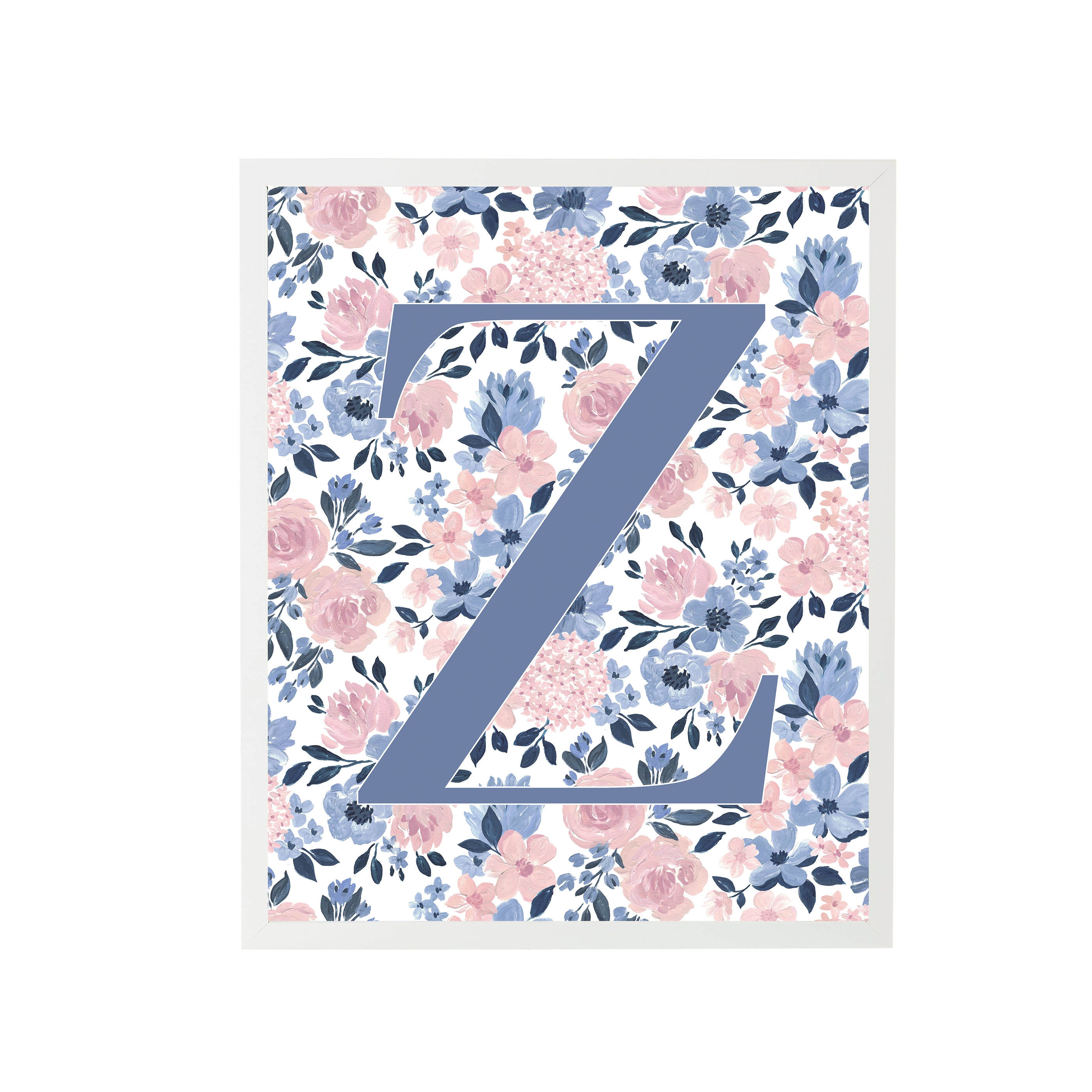 Ava Rose "Z" Letter Nursery Art Print