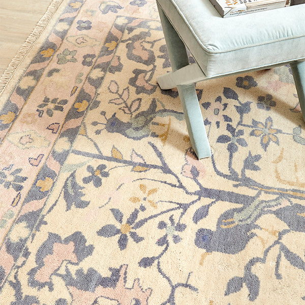 Aviary Rug in Cream and Blush