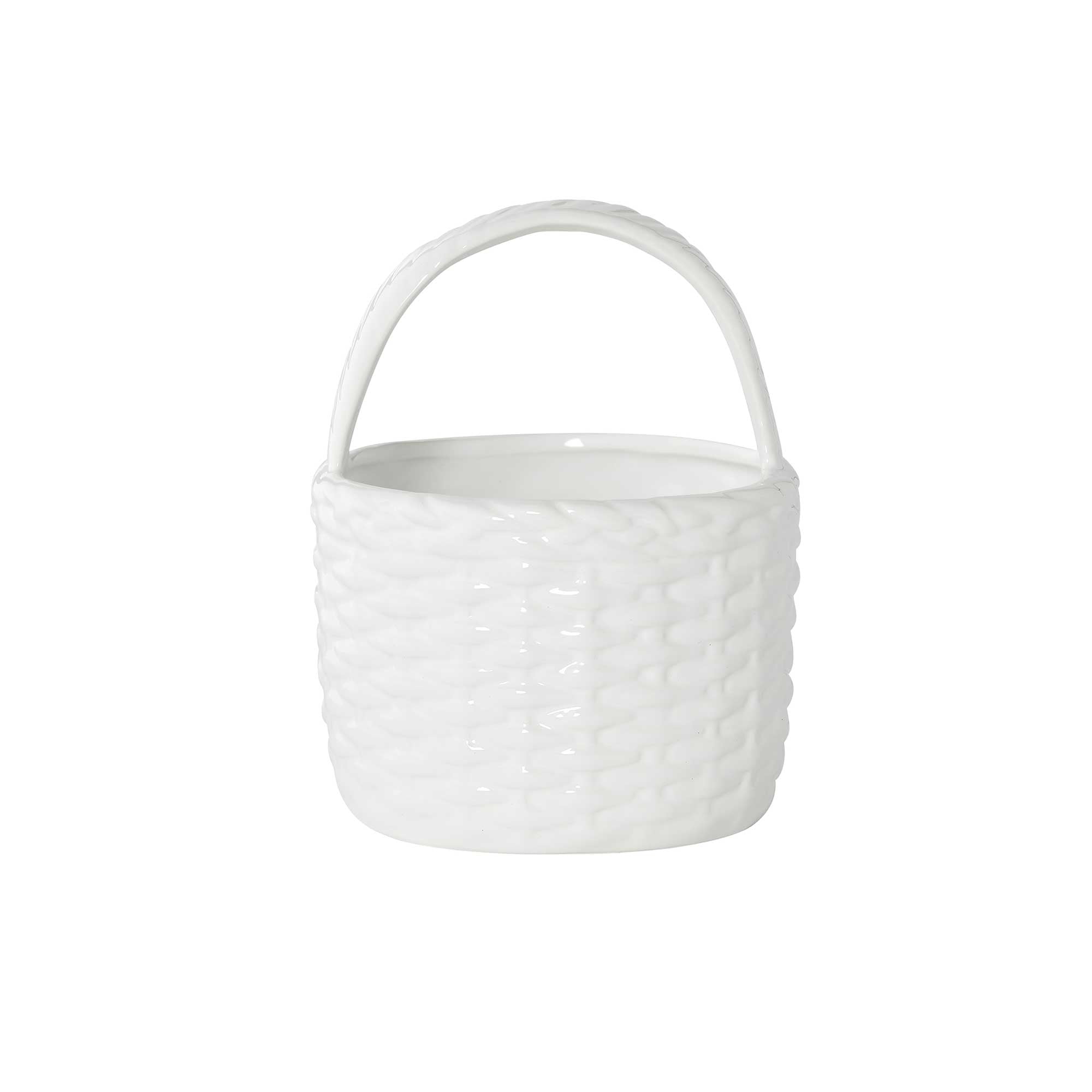 White Ceramic Spring Balboa Basket