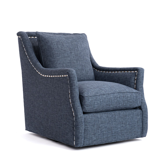 Barclay Swivel Chair in Denim Dream