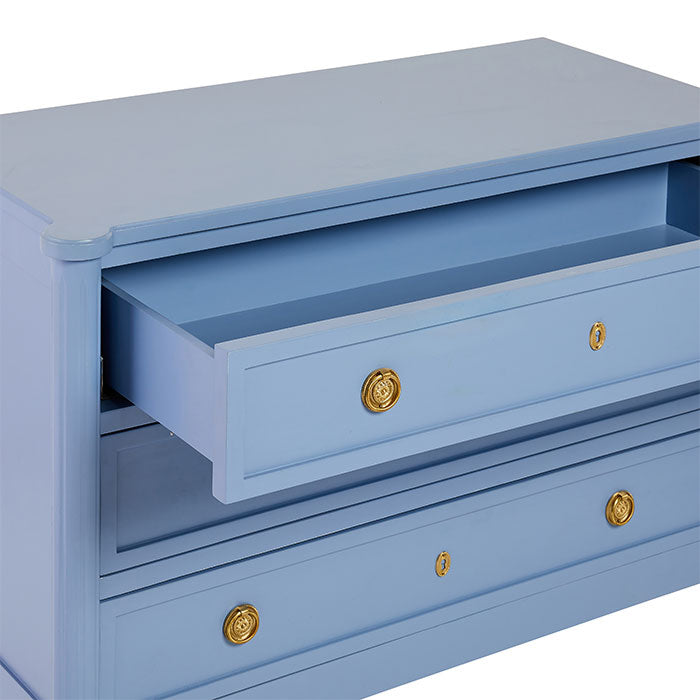 Open Drawer of Beau Dresser in Blue