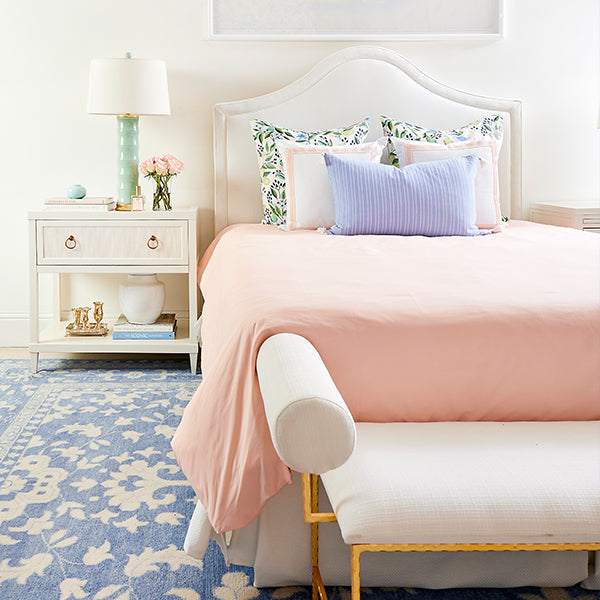 Bedroom with White Darcy Headboard