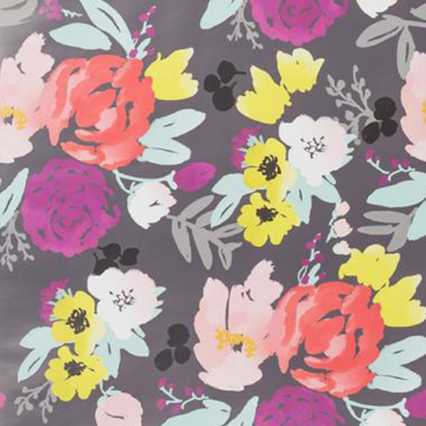 Blooms Grande in Grey Floral Wallpaper Sample Swatch 