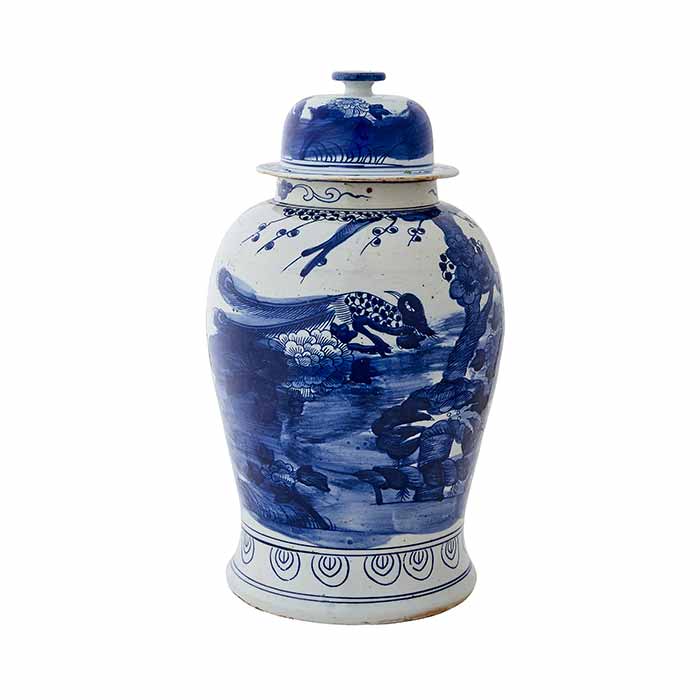 Blossom Garden Temple Jar in Blue