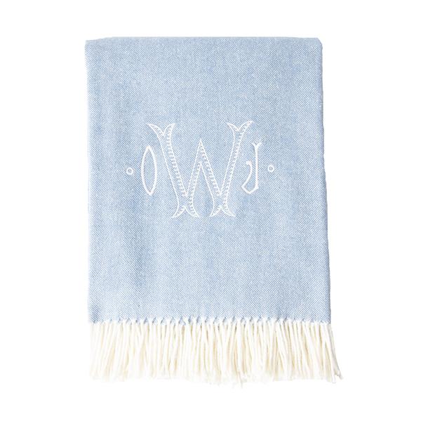 Herringbone Throw in Chambray