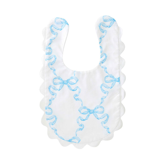 Blue Bow Baby Bib