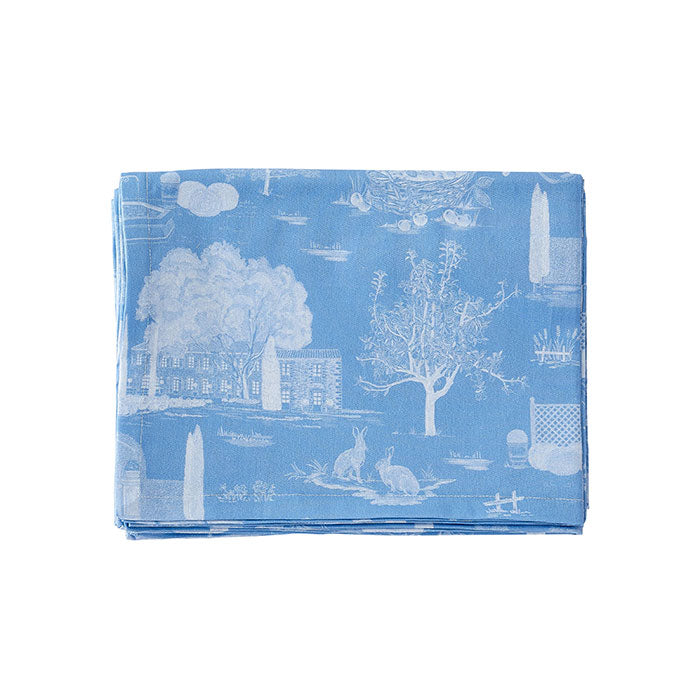 French Blue Bluet Provence Toile Tablecloth
