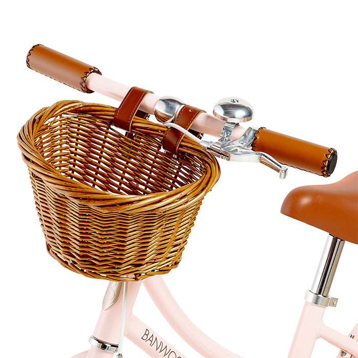 Wicker Basket on Banwood Bikes Classic Pink Bicycle