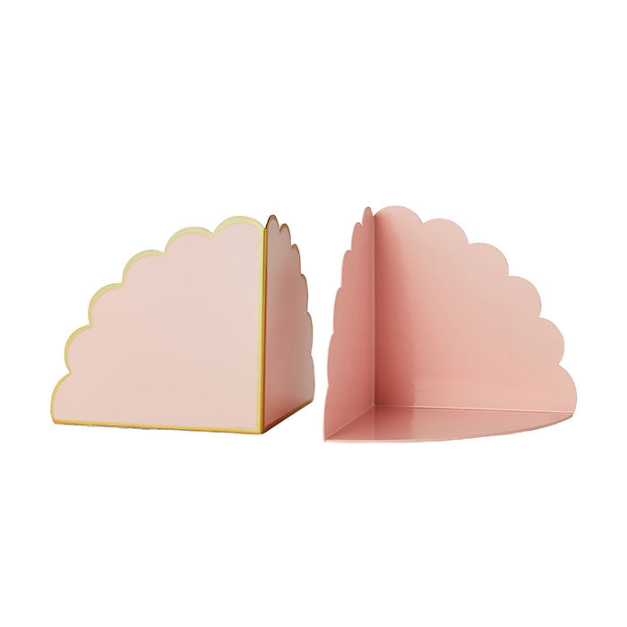 Cece Scalloped Bookends in Blush Pink