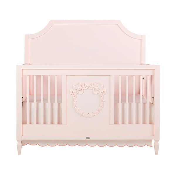 Scallop Crib Skirt in Blush