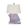 Lilac Purple Bunny Lamp with Crystal Base