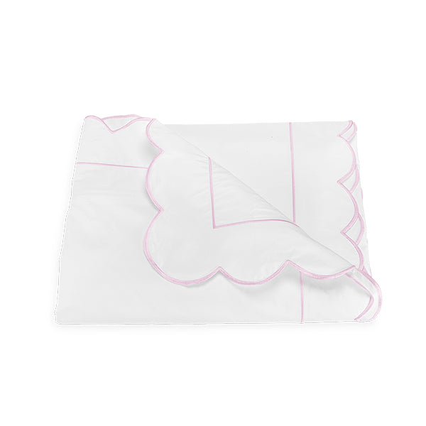 Pink Matouk Butterfield Duvet Cover with Scalloped Edge