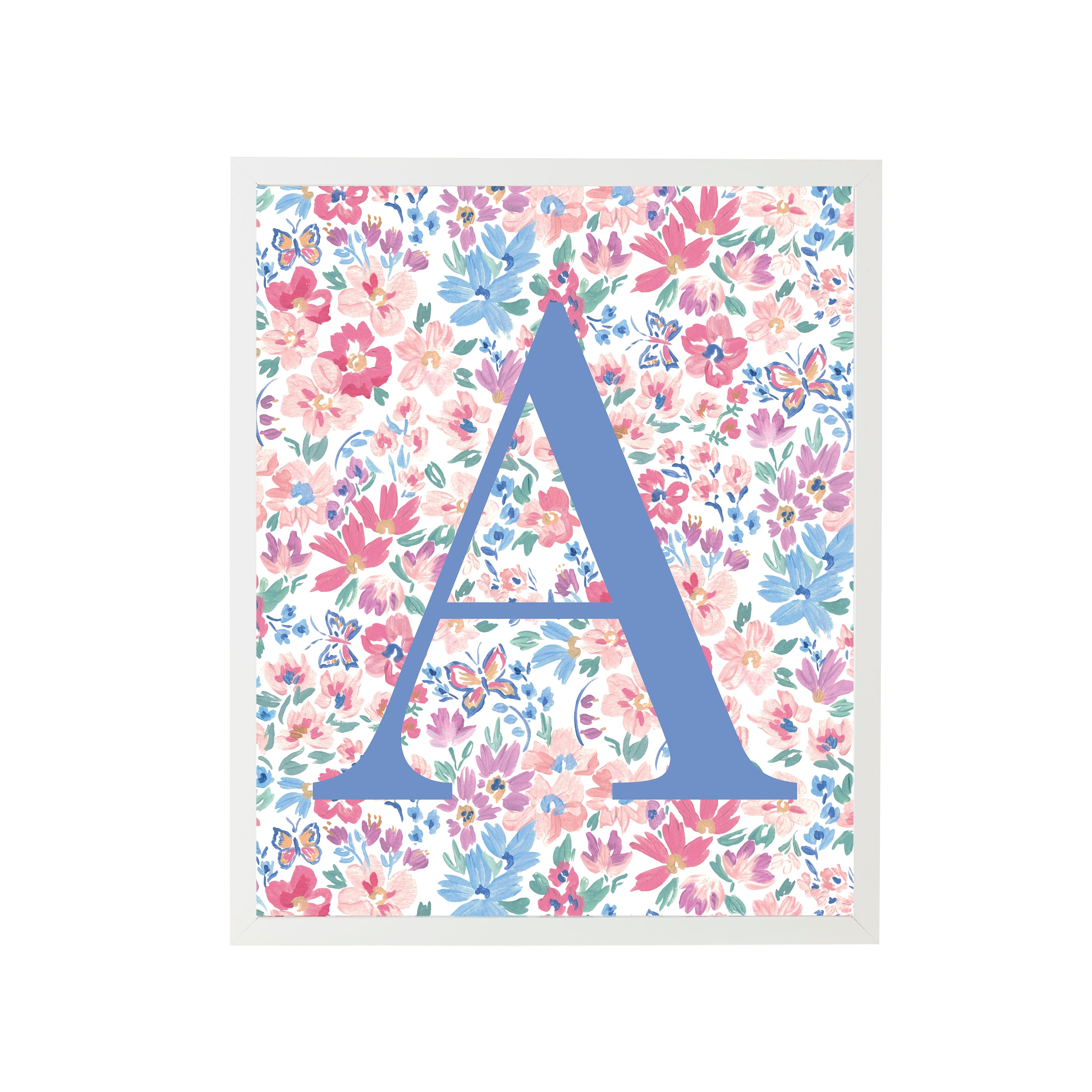 Butterfly Garden Letter Print "A"