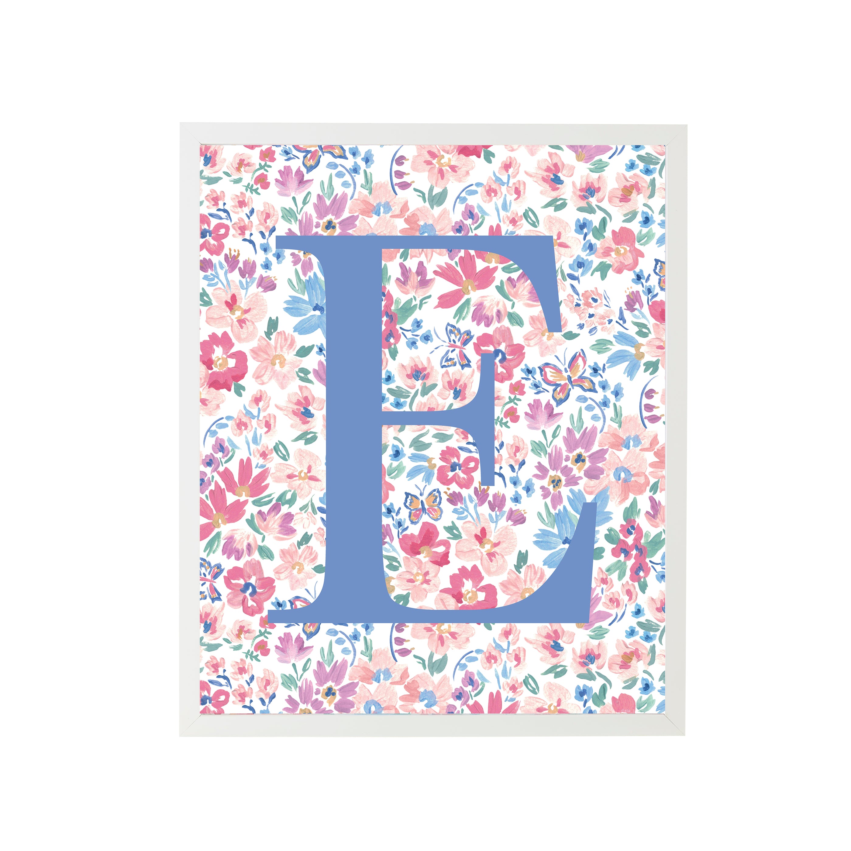 Butterfly Garden Letter Print "E"