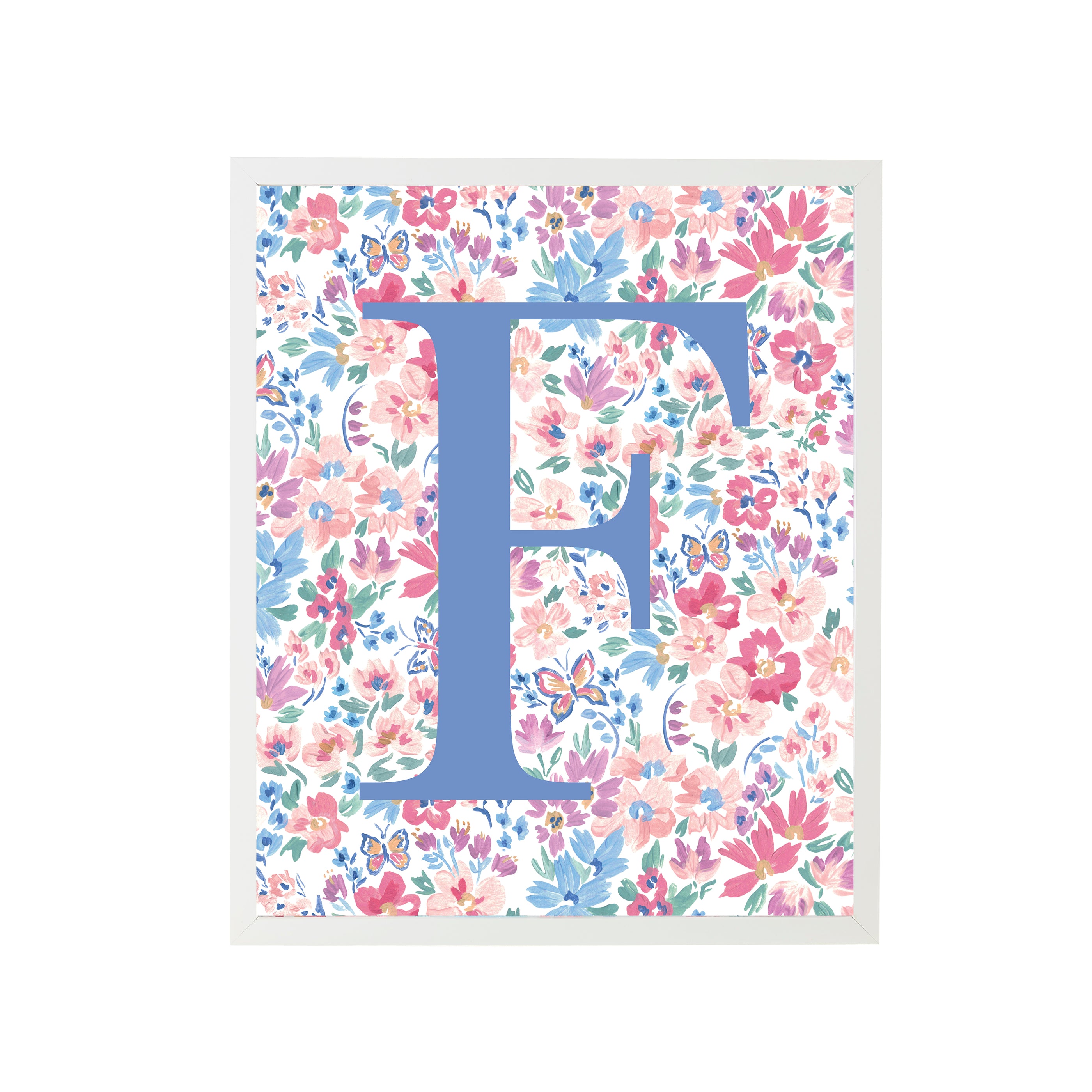 Butterfly Garden Letter F Art Print