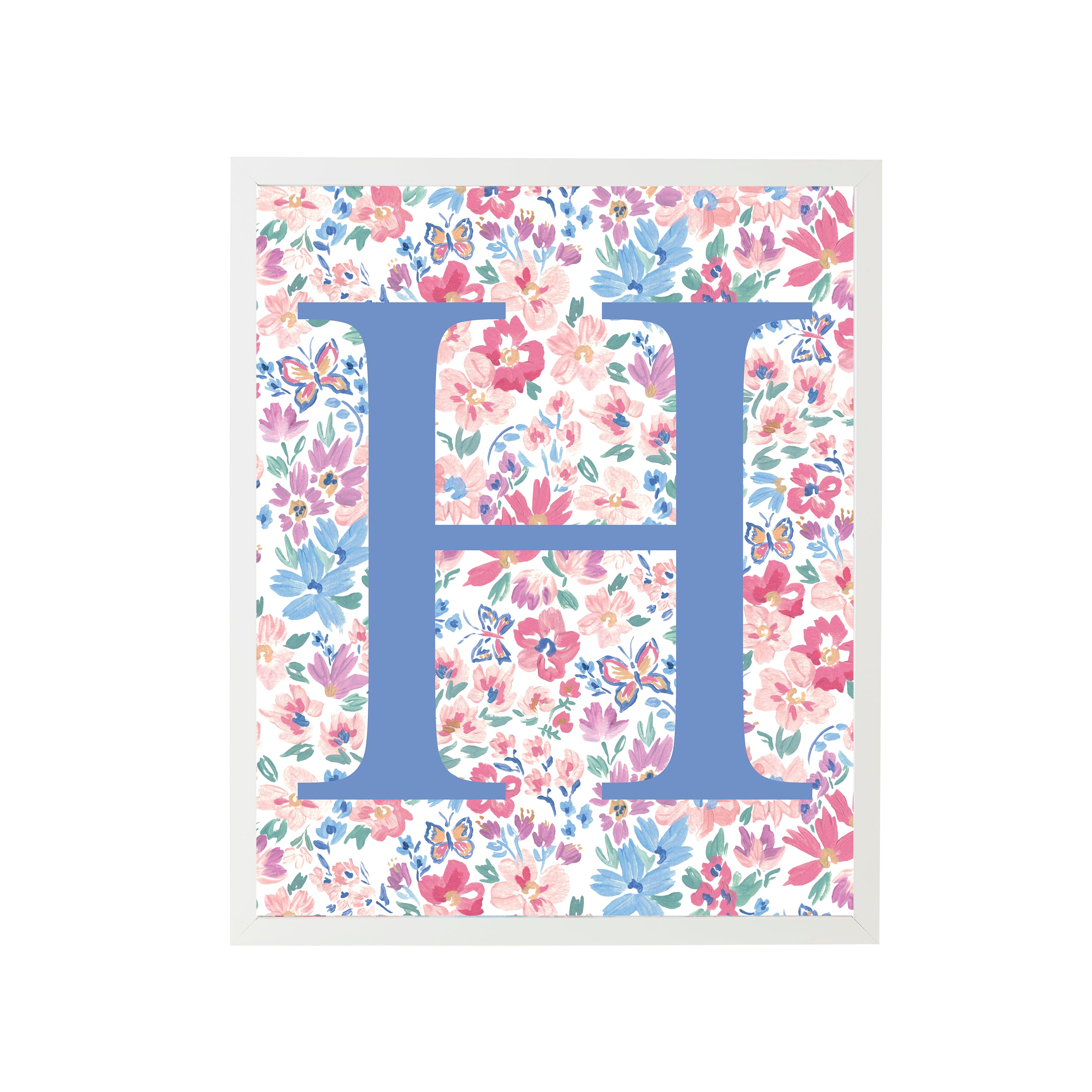 Butterfly Garden Letter H Framed Print