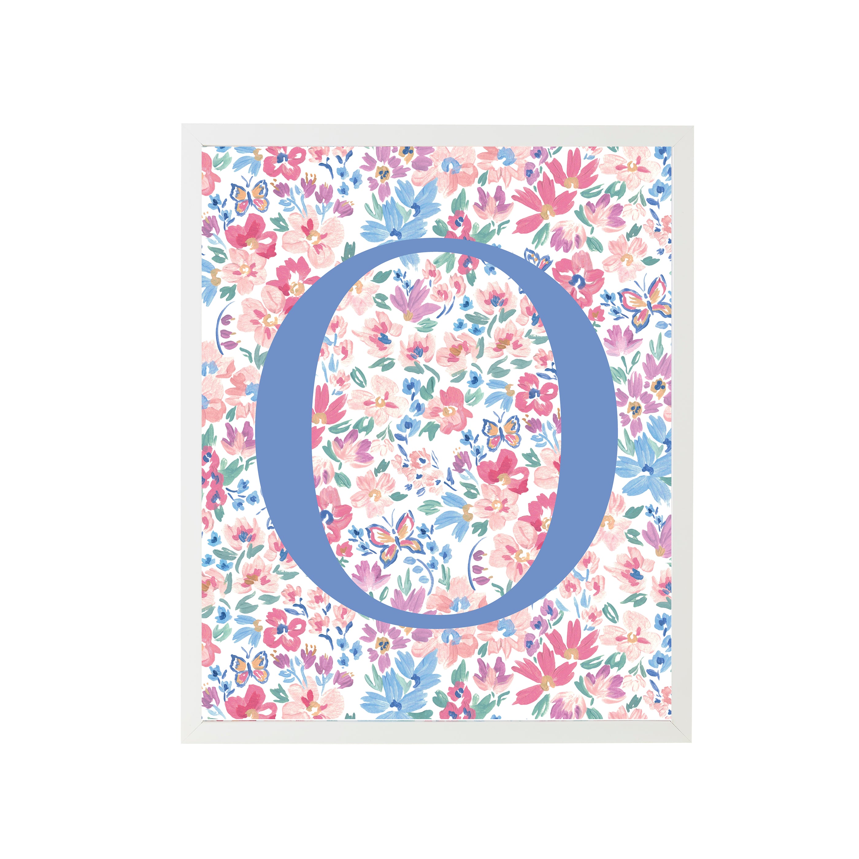 Butterfly Garden Letter O Framed Art Print