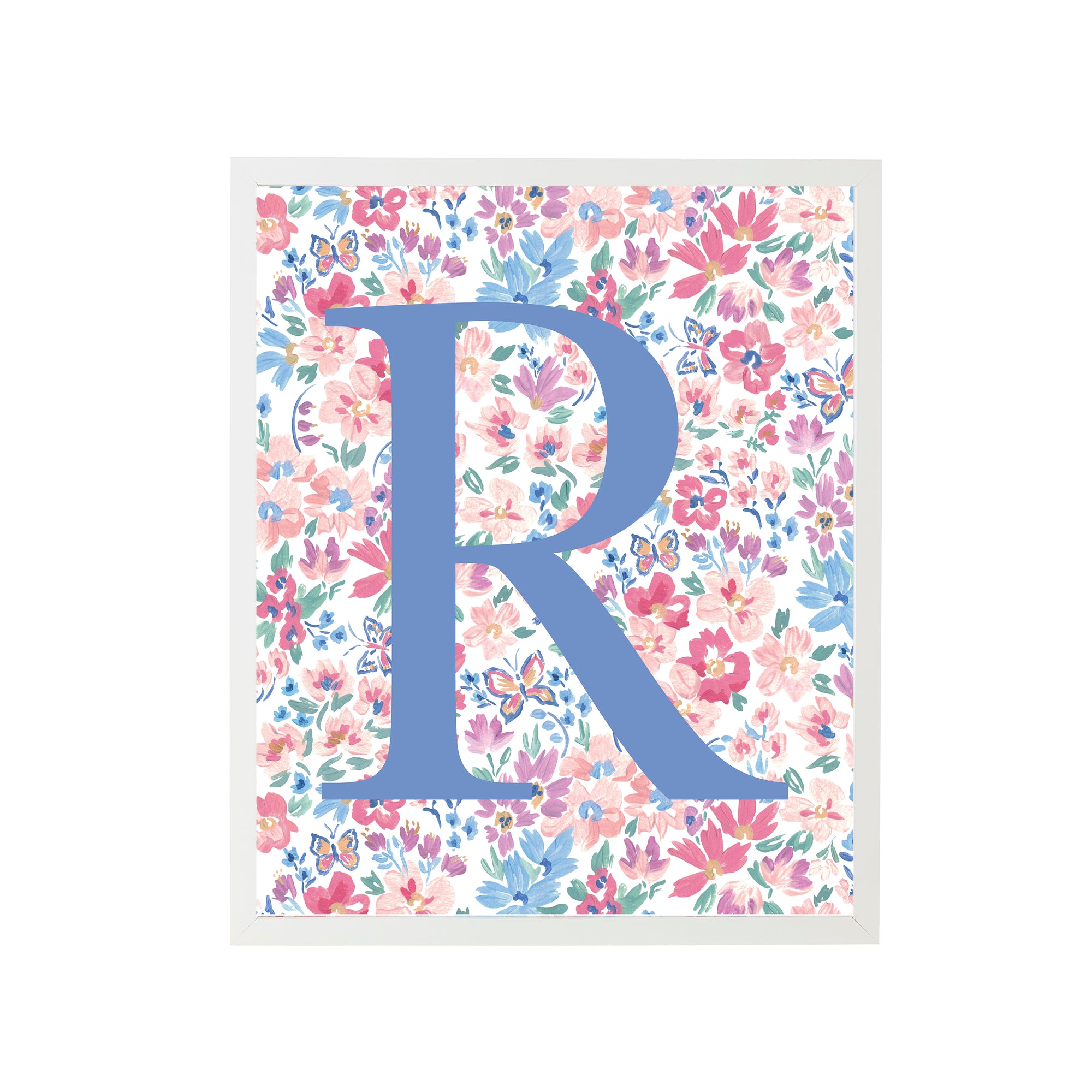 Butterfly Garden Letter "R" Art Print