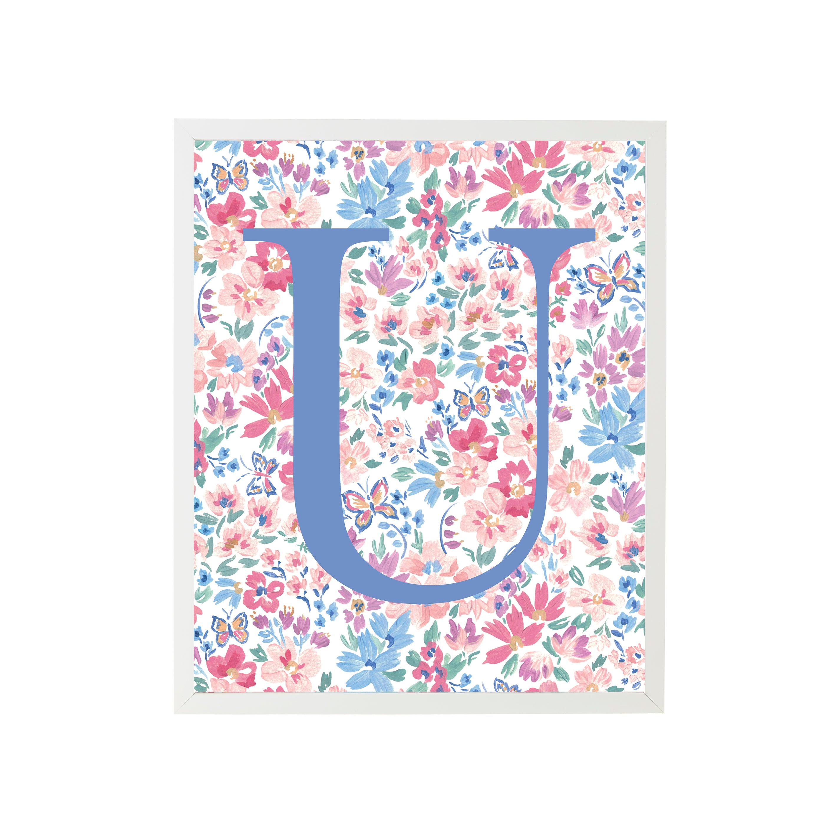 Butterfly Garden Letter Art for Nursery "U"