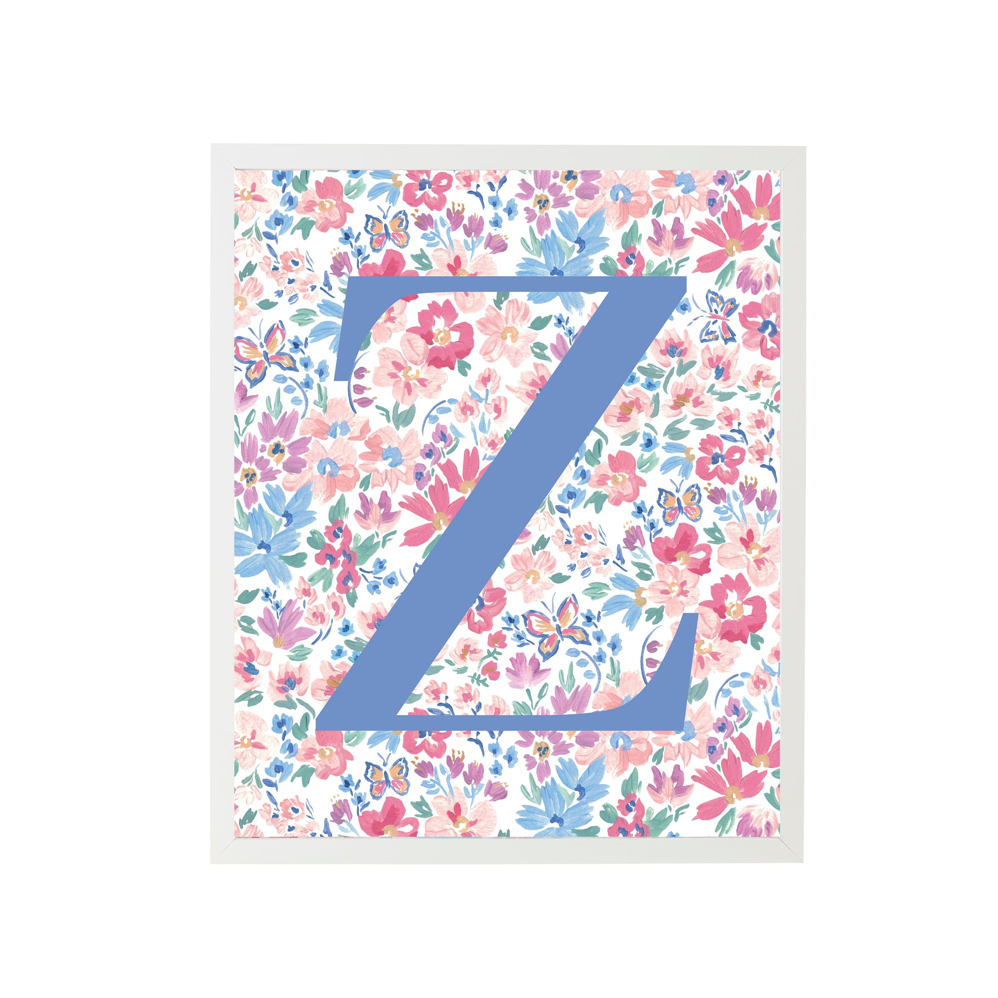 Butterfly Garden Letter Print "Z" Art for Nursery
