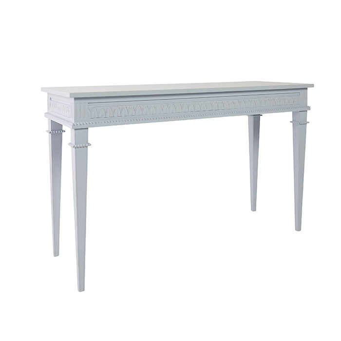 Camilla Blue Console Table with Carved Details