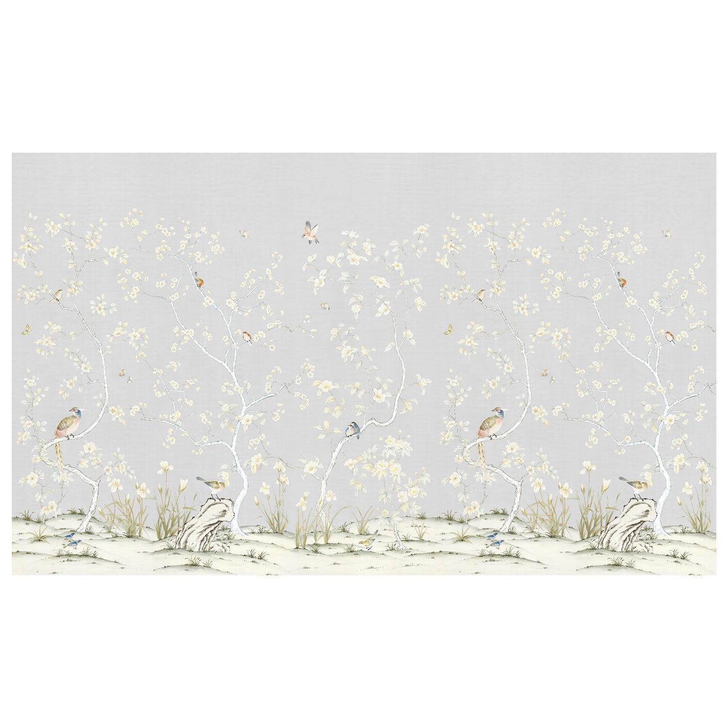 Chinoiserie Carlisle Mural Wallpaper in Dove