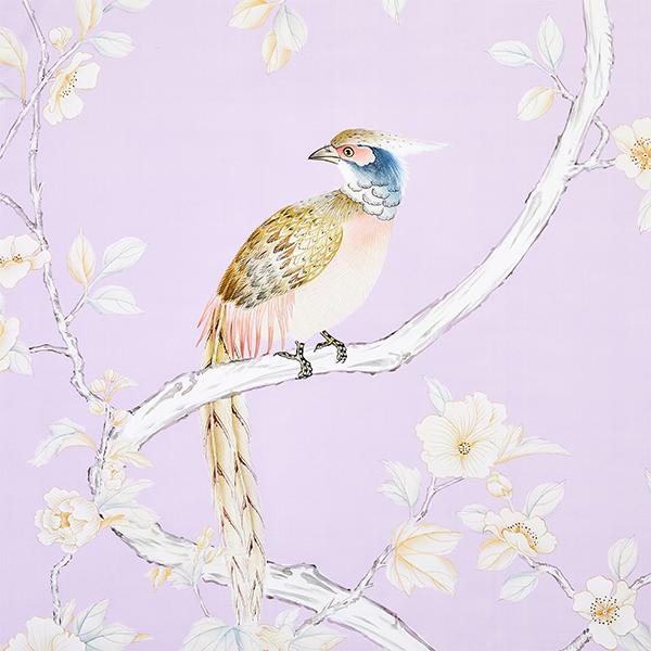 Carlisle Chinoiserie Wallpaper in Lilac Sample Swatch