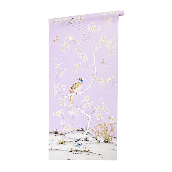 Carlisle Chinoiserie Wallpaper in Lilac on Roll