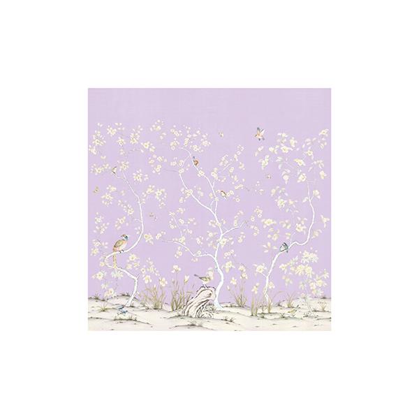 Full Mural of Carlisle Chinoiserie Wallpaper in Lilac