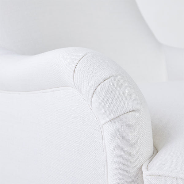 Curved Arm of St. Mortiz White Carter Chair