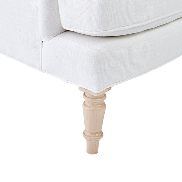 Wooden Leg on St. Mortiz White Carter Chair