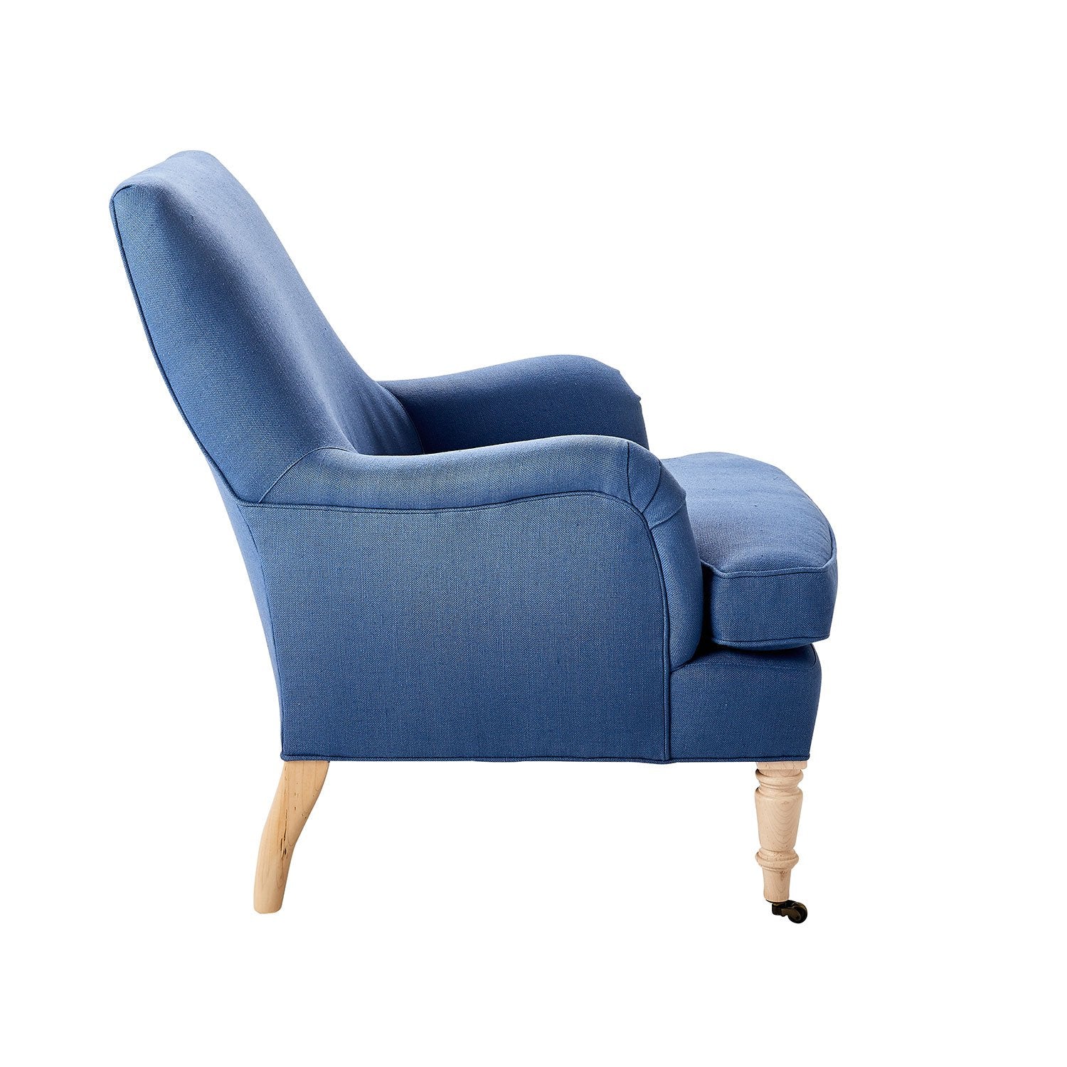 Side of Blueberry Blue Carter Chair