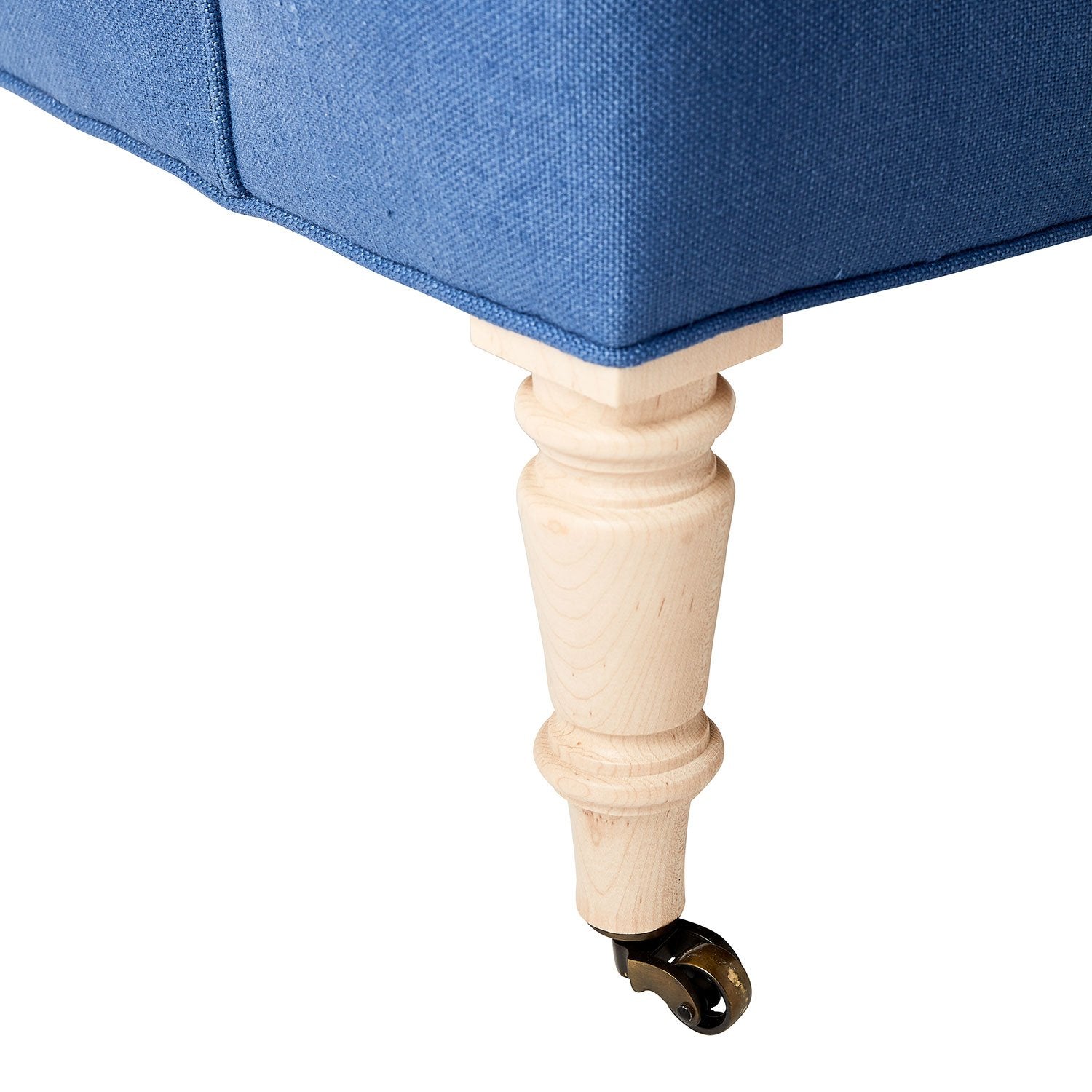 Wood Legs on Blueberry Blue Carter Chair with Wheels