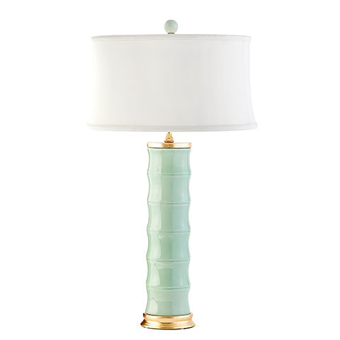 Amelia Green Lamp with Gold Leaf Base