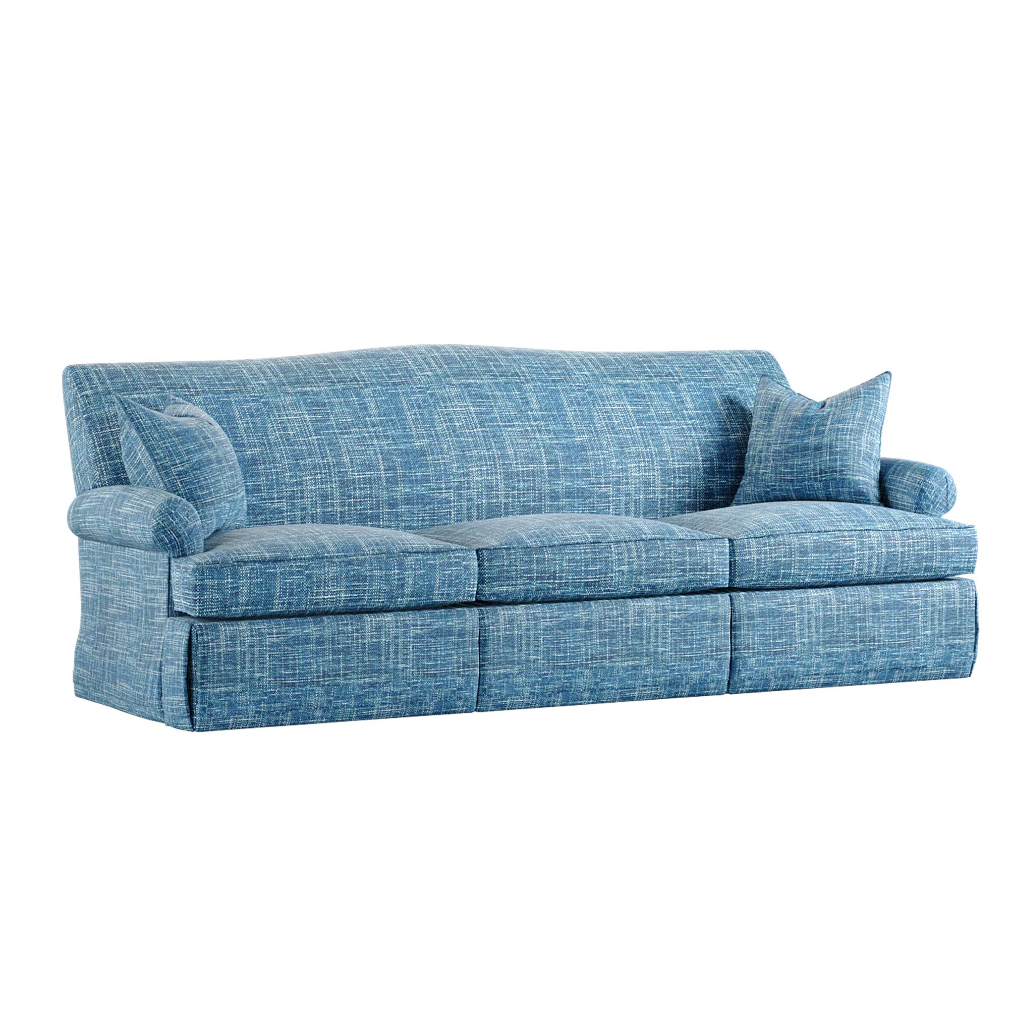 Chenille Blue Amelia Dressmaker Sofa