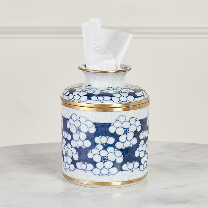 Cherry Blossom Porcelain Tissue Holder