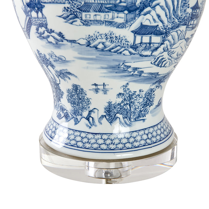 Tapered Chinoiserie Temple Jar Lamp