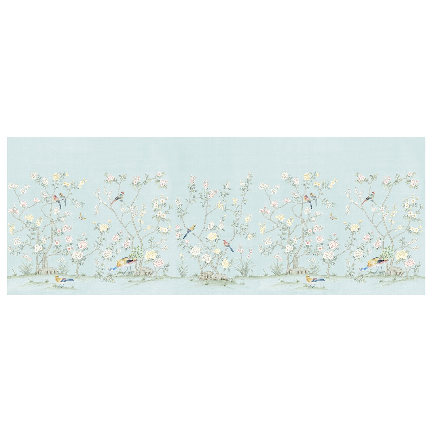 Extended Colchester in Blue Chinoiserie Wallpaper Mural
