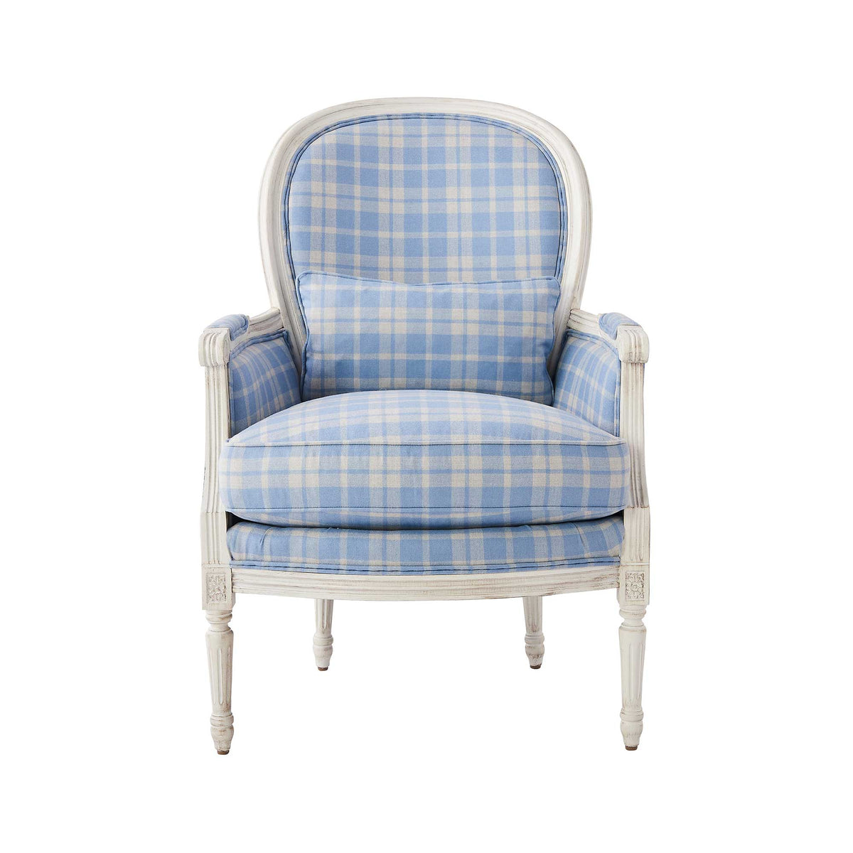 Blue Plaid Adele Upholstered Lounge Chair