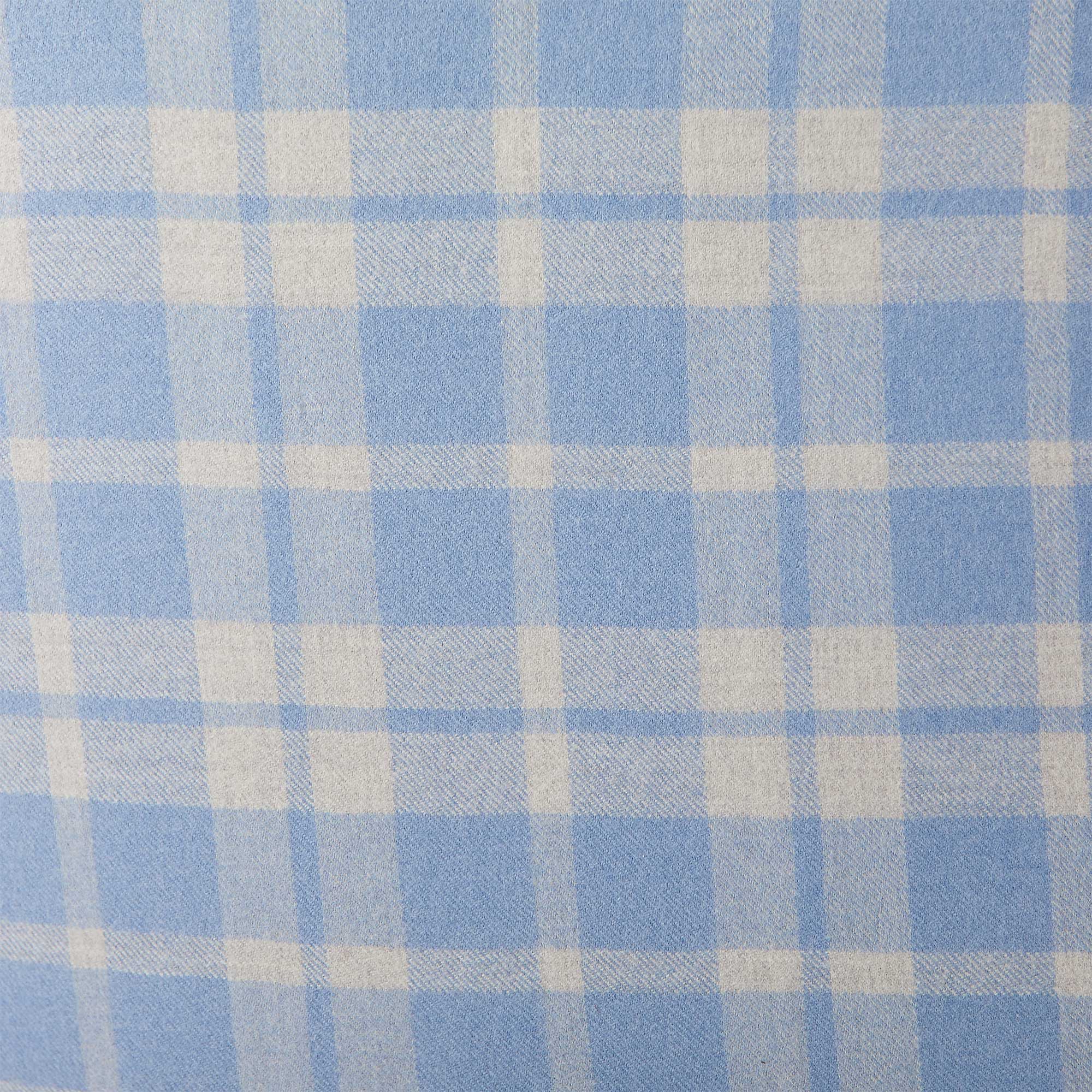 Blue Plaid Fabric Detail on Adele Lounge Chair